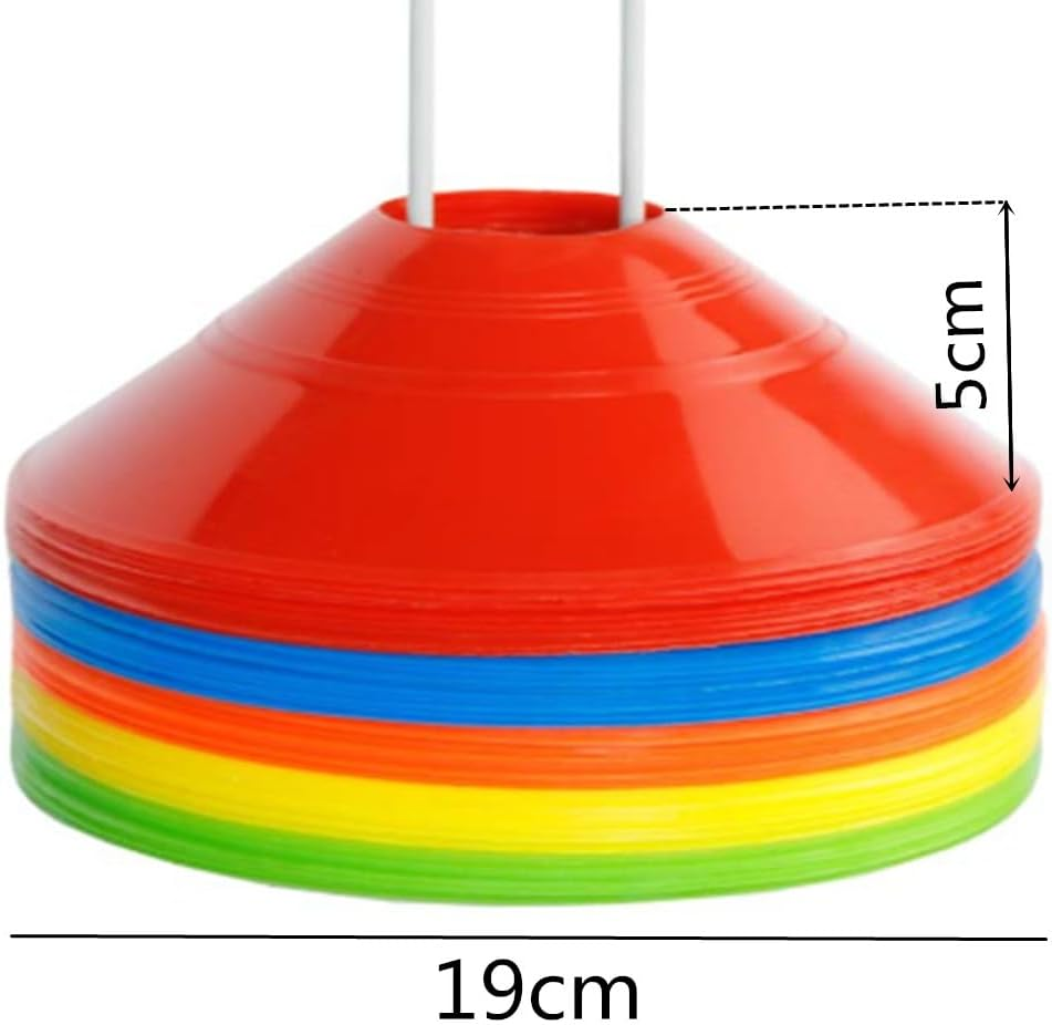 Loopunk 50 Pro Disc Cones, Agility Soccer Cones with Carry Bag and 2 Whistle, Agility Training Equipment for Training, Kids, Basketball, Field Cone Markers, Soccer Training and Other Sports and Games.