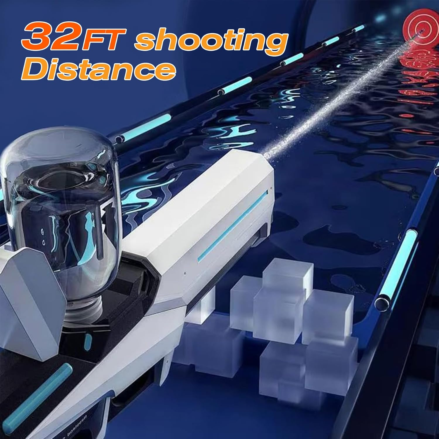 Electric Water Gun for Kids Adults, IGGDOQI Automatic Water Gun, Waterproof Design, Automatic Water Suction, Battery Powered, 8M-10M Long-Range Shooting, Summer Outdoor Party Pool Beach Toys for Kids