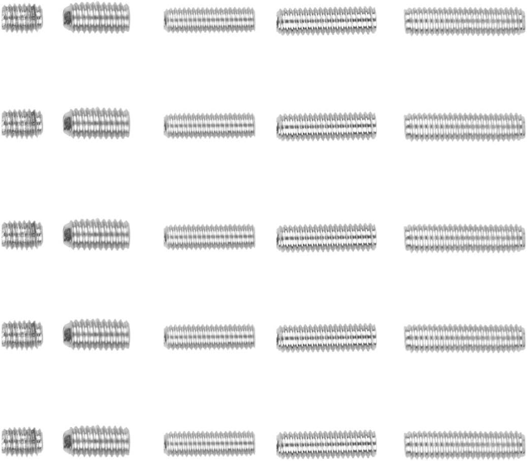 Artibetter 25Pcs Guitar Bridge Saddle Screws Fine Tuning Screw for Stratocaster Telecaster Guitar Replacement Accessories image number 2