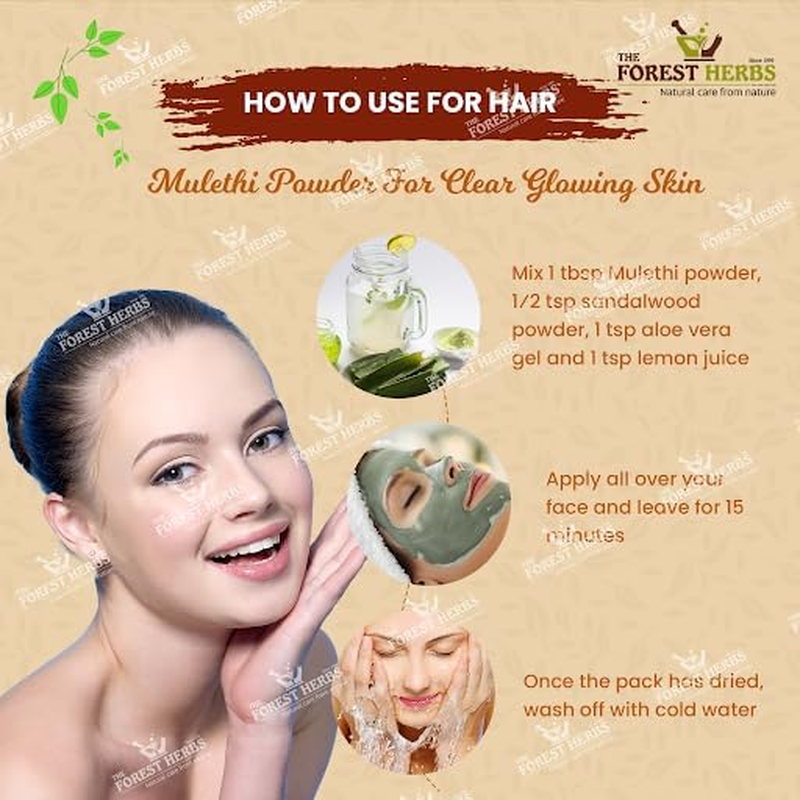 The Forest Herbs 100% Organic Licorice Root Powder (200Gms) - Mulethi Powder for Face, Hair Care, Eating image number 2