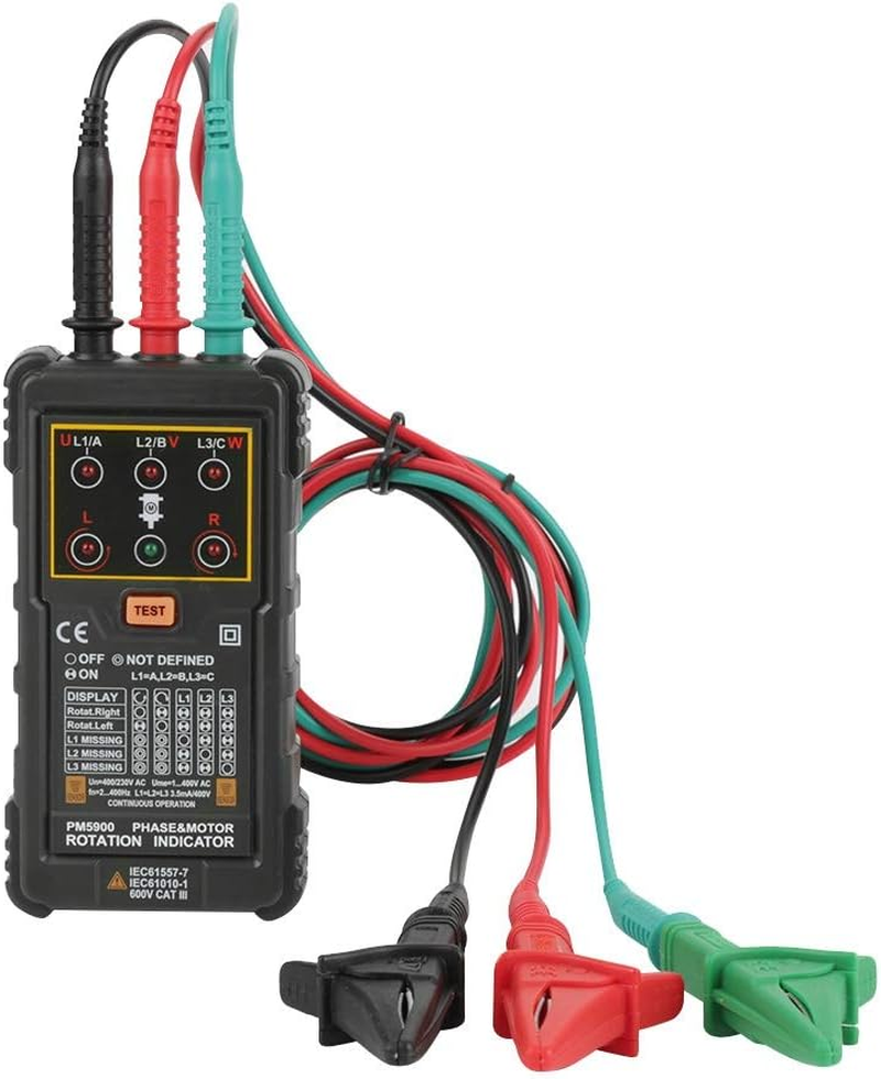 Viagasafamido 3 Phase Sequence Presence Rotation Tester Indicator Detector Meter with LED and Buzzer image number 5