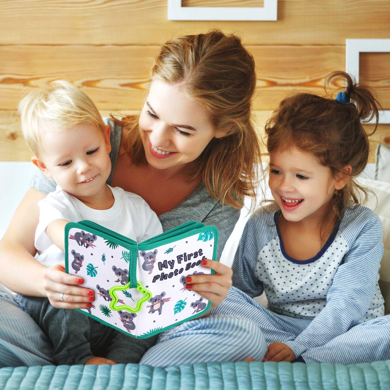 Hemobllo Baby Photo Album: Baby Cloth Book - My First Family Photo Book Holds 17 6X4 Inch Pictures Keepsake for Shower Newborn Toddler Boy Girl