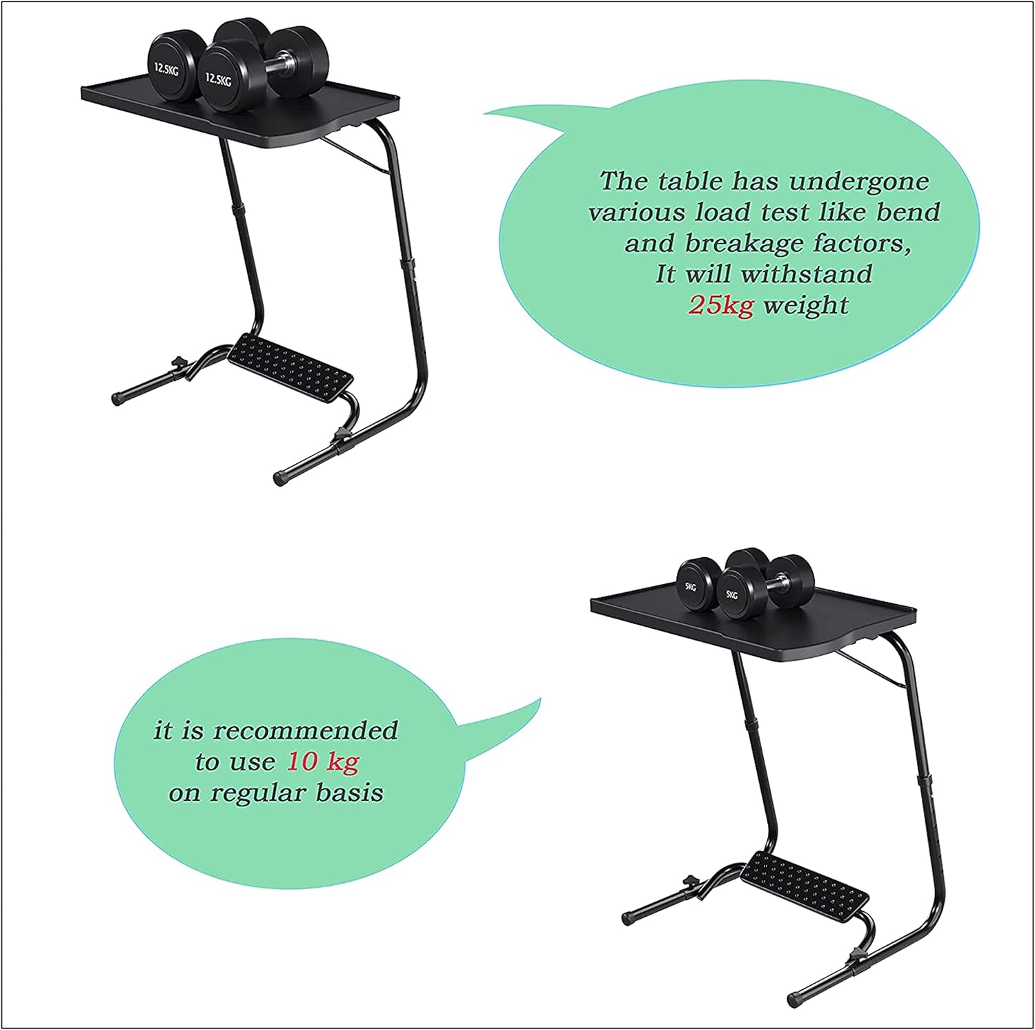 Table Buddy Executive&reg; | Adjustable Multi Position Portable Folding Table Mate with Cup Holder and Smart Footrest for Bed Trey, Work, Watch TV, Dining, Study, Outdoor & Office Furniture (Black) image number 4