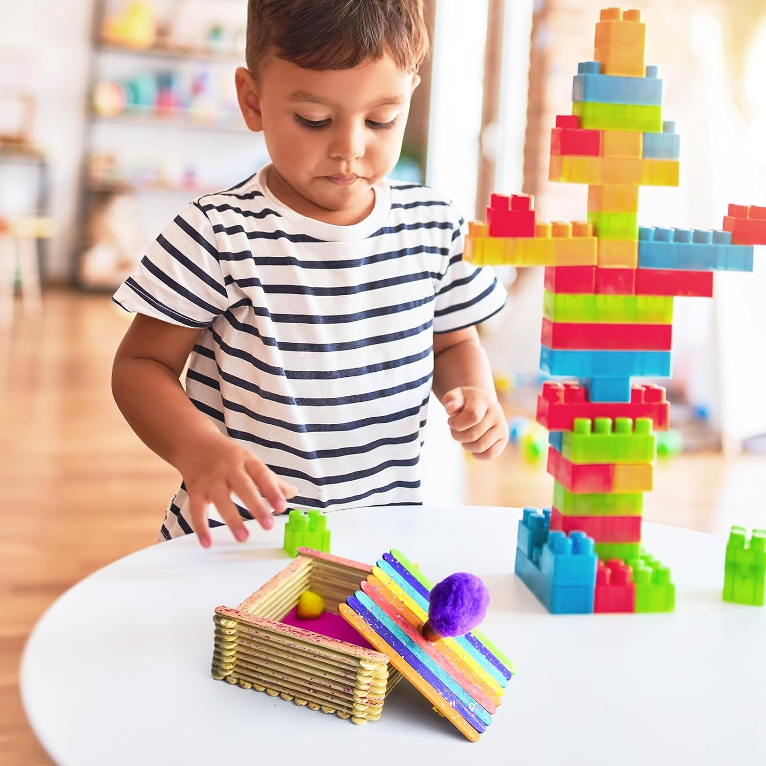 200 Pcs Jumbo Wooden Craft Sticks, Popsicle Sticks, 150X18X1.6Mm Treat Sticks, Ice Pop Sticks Wax Sticks for Crafts，Resin, Mixing Paint Projects image number 2