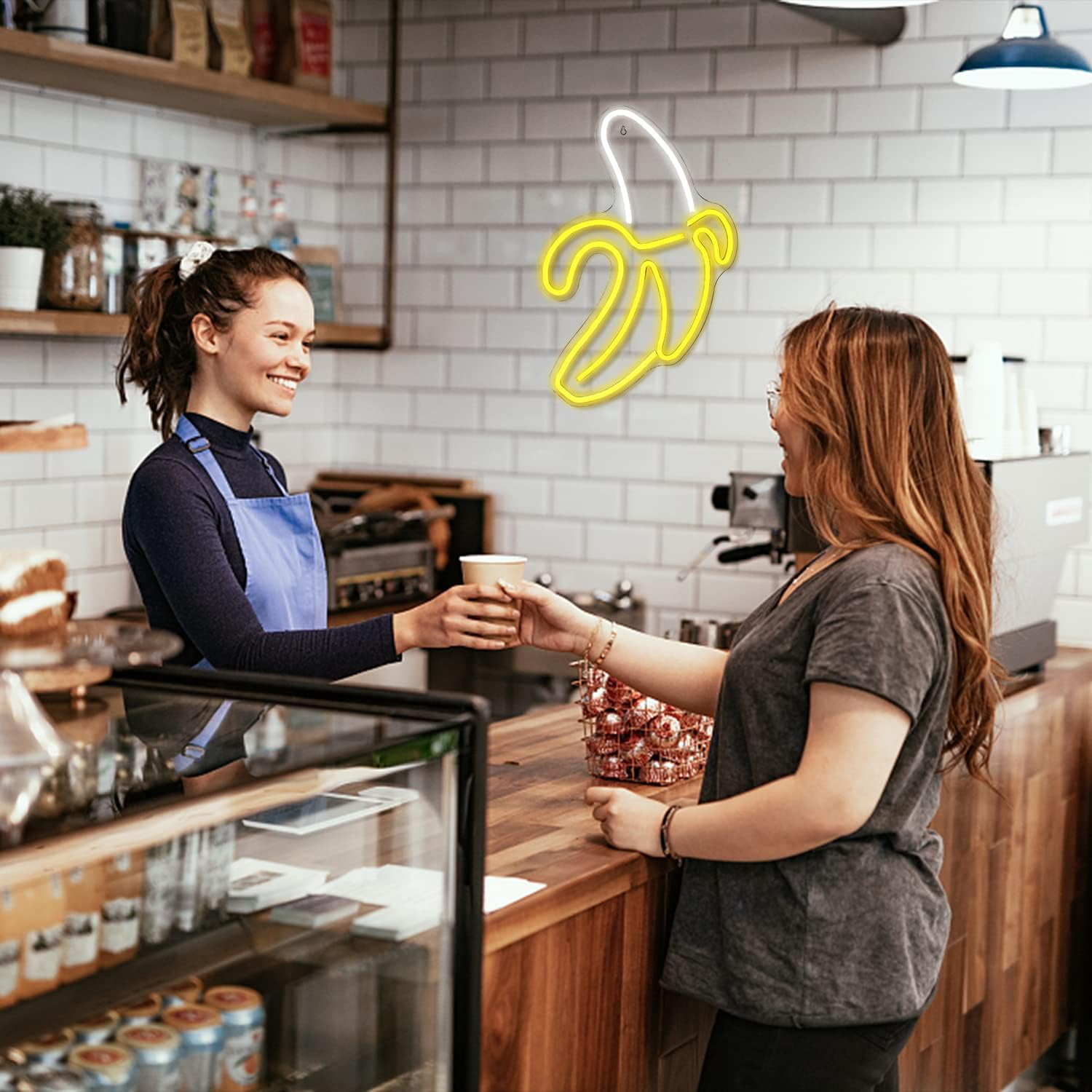 Banana Neon Signs Neon Lights LED Art Decorative Wall Lights Neon Lights for Room Wall Birthday Party Bar Decoration 11''X19.7'' (Warm Yellow) image number 2