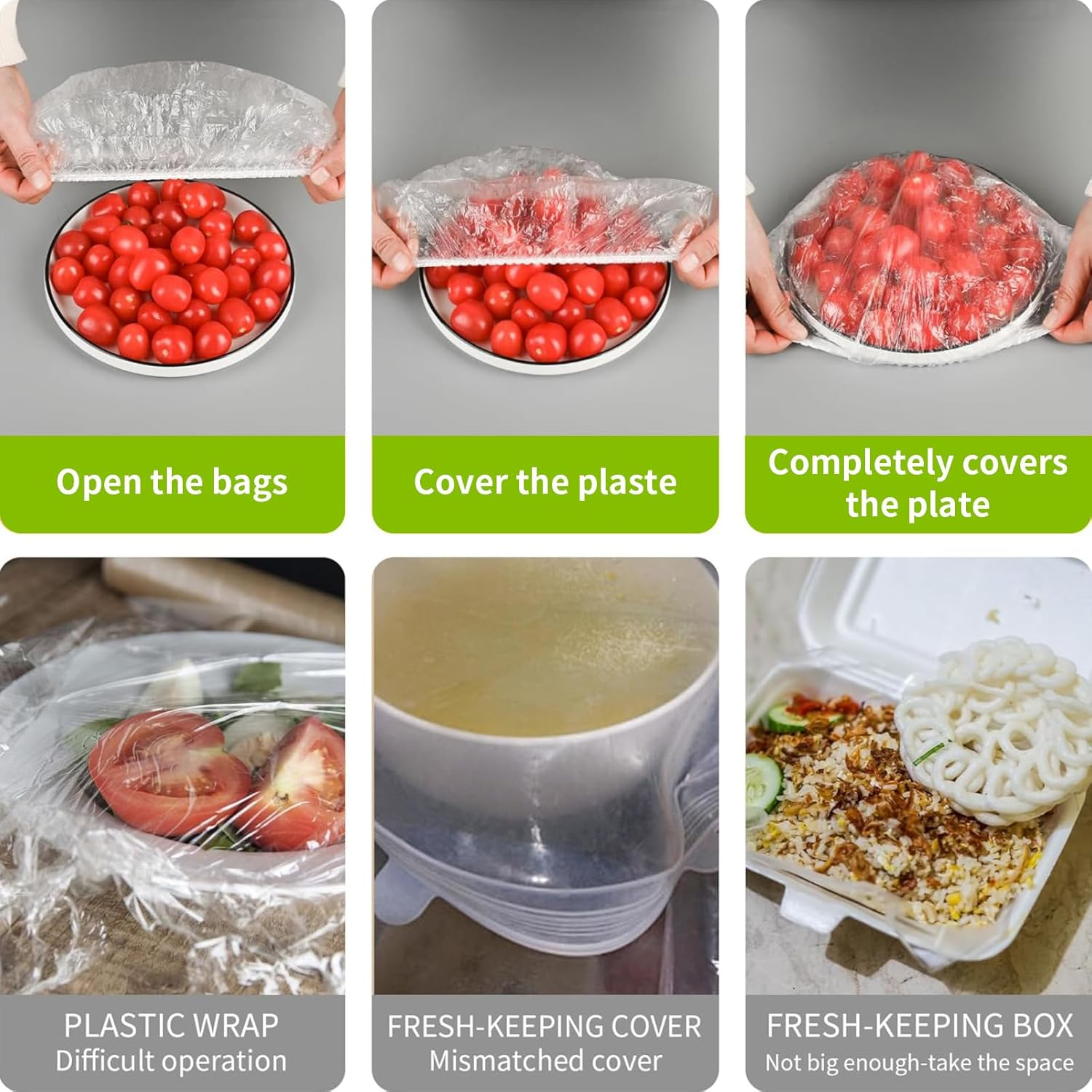 200 Pack Reusable Bowl Covers, Elastic Food Covers for Bowls & Bread Proofing (28Cm Max), Thickened Shower Cap-Style Dish Protectors - Microwave Safe, Keep Food Fresh for Baking, Meal Prep & Picnics