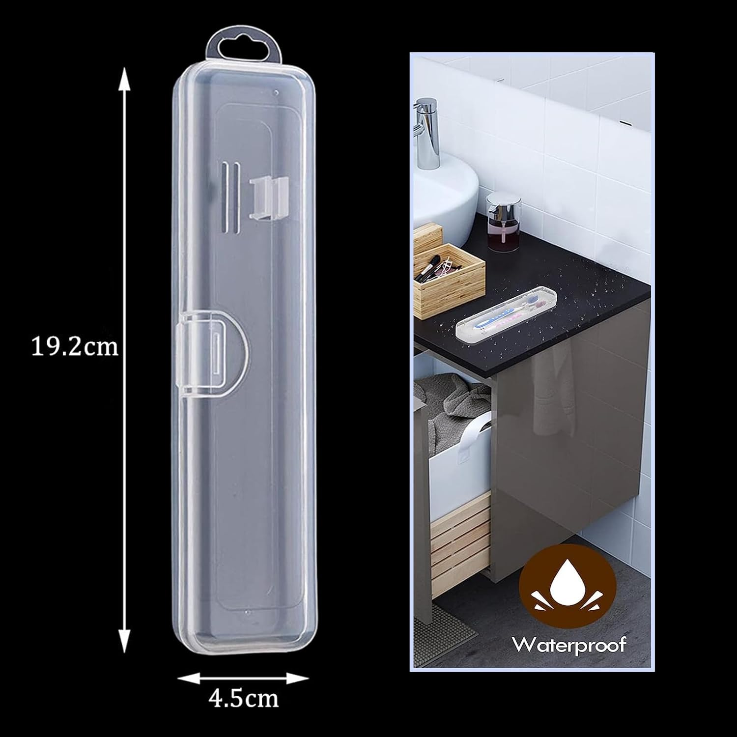 Travel Size Toothbrush Case Holder - Portable Clear Toothbrush and Toothpaste Storage Container Hard Upgraded Plastic Transparent Toothbrush Carrying Box for Traveling 2 Pack image number 6