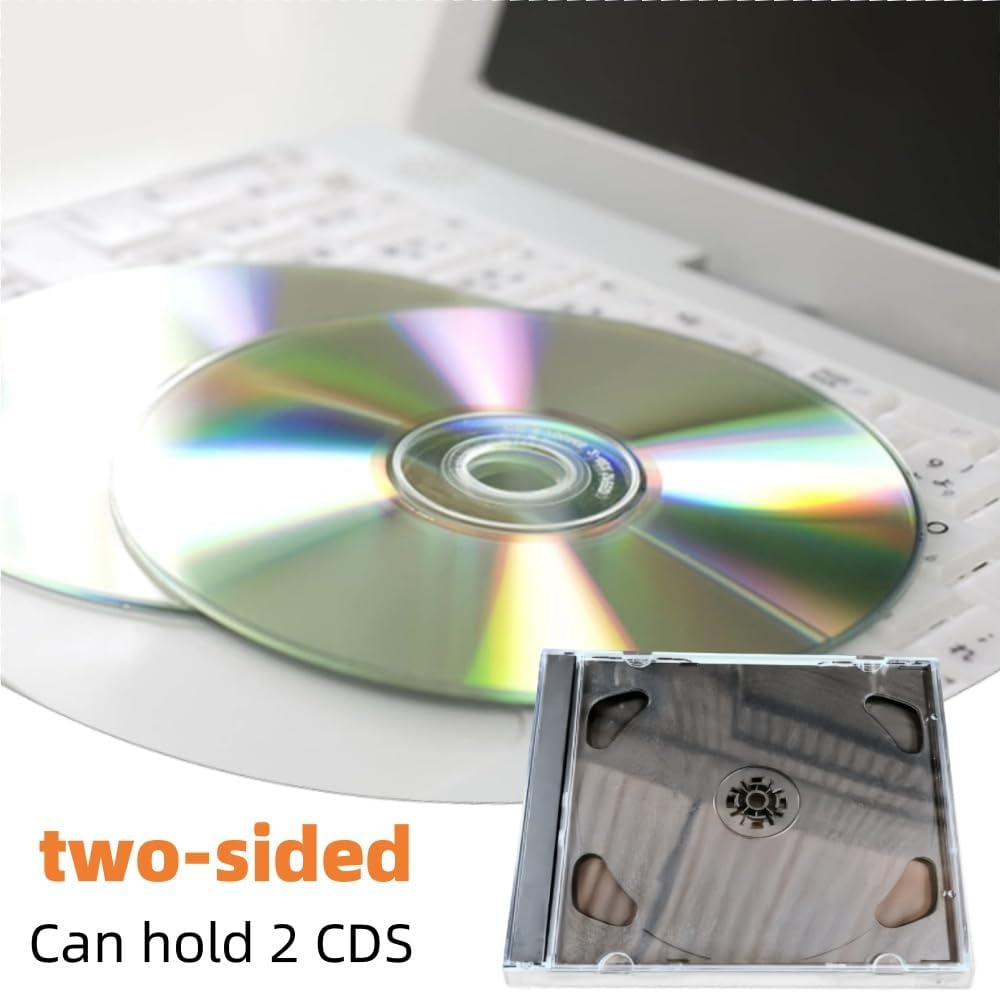 10 Pack 10.4Mm Standard Clear CD Jewel Case,Double Disc Holder with Inserts Clips,Stylish and Functional CD Storage Boxes. image number 1