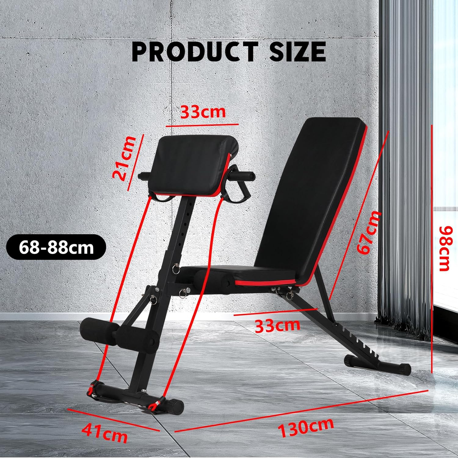 Weight Bench, Adjustable Bench for Whole Body Fitness, Multi-Use Workout Bench for Home Gym Strength Training