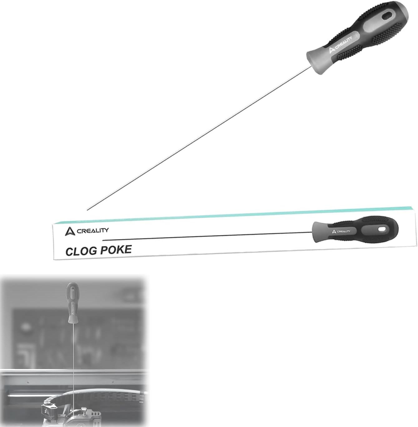 Lokkr Creality Clog Poke/Nozzle Cleaning Kit for 1.75Mm Nozzles, Must-Have 3D Printing Tool, 3D Printer Extruder Clog Removal Tool, Soft Rubber Handle, 210Mm Prolong Design,Unclog in Seconds image number 4