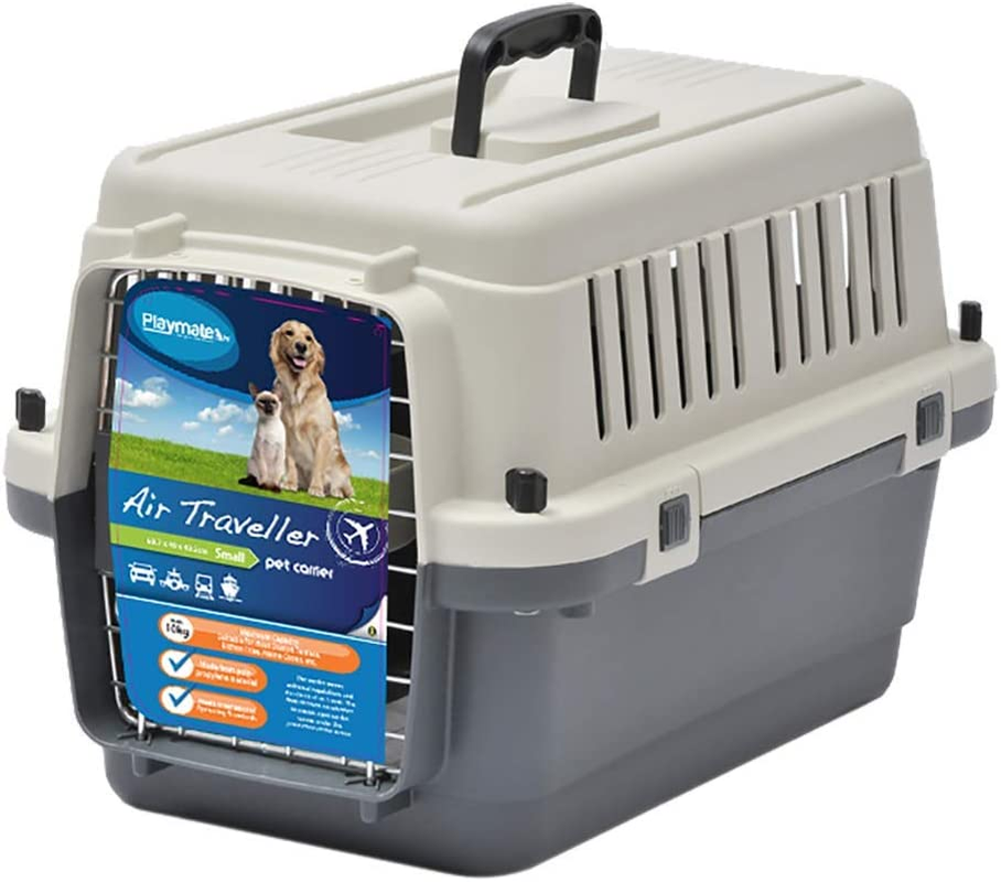 Playmate Air Traveller Small Dog Pet Carrier, White & Grey, 60 X 40 X 40Cm, Safe Air Travel, Car Trips, Vet Visits, Small Dog Breeds image number 3