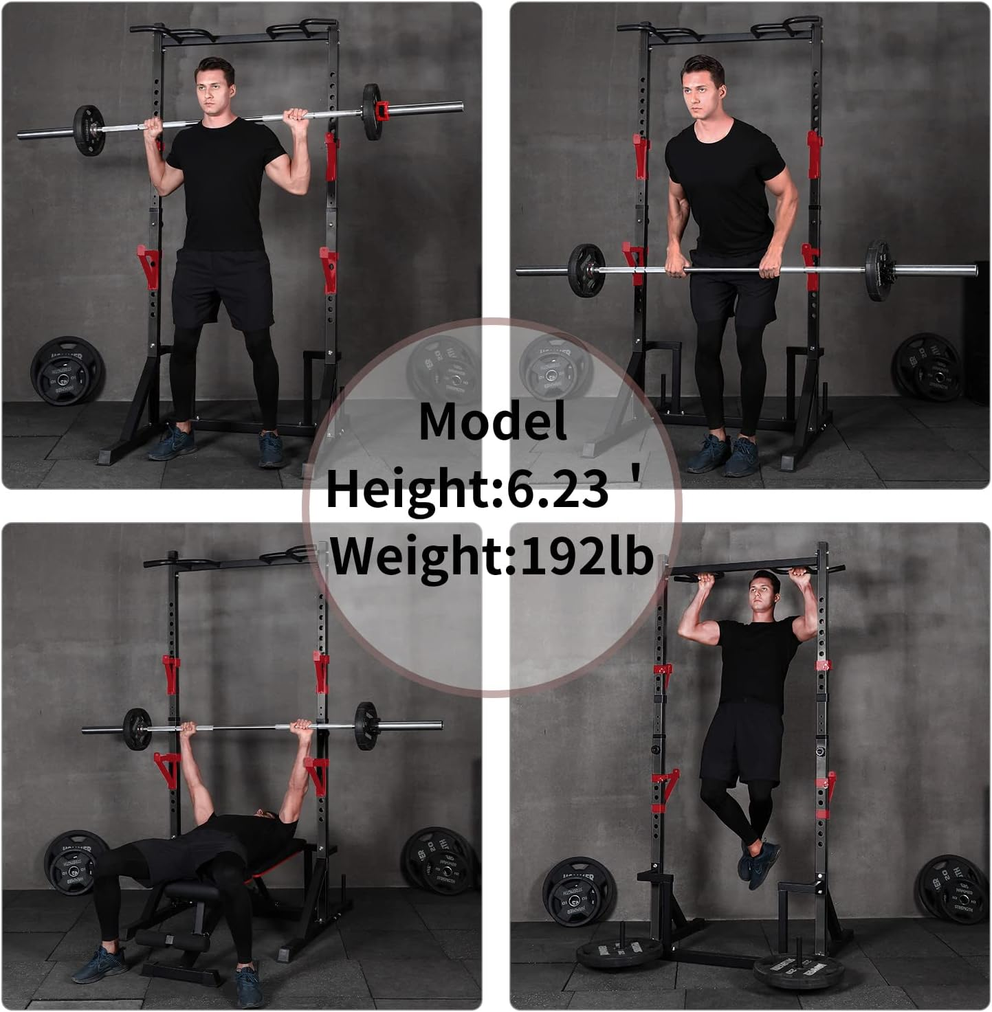 CANPA Multifunction Power Rack with Pull up Bar, Heavy Capacity and Adjustable Squat Stand Rack for Home Gym Equipment, Power Rack Cage image number 2