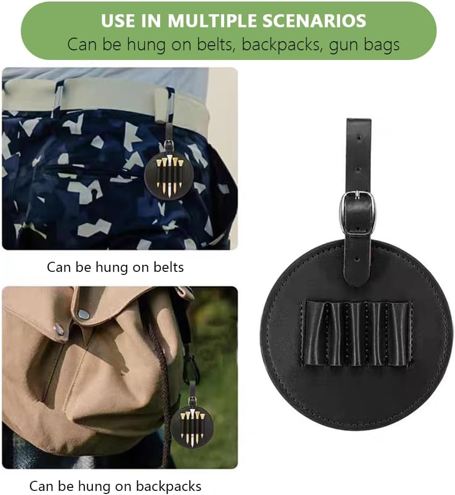 Golf Tee Holder Bag with 10 Tees, Leather Waist Pouch Organizer, Portable Golf Tee Storage for Men & Women image number 2