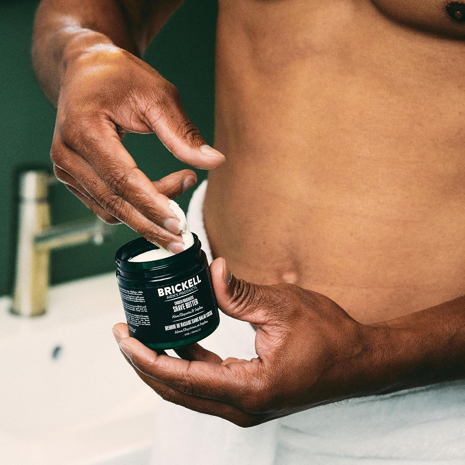 Brickell Men'S Smooth Brushless Shave Butter for Men, Natural and Organic Smooth Shaving Lotion to Fight Nicks, Cuts and Razor Burn, 5 Ounce, Scented