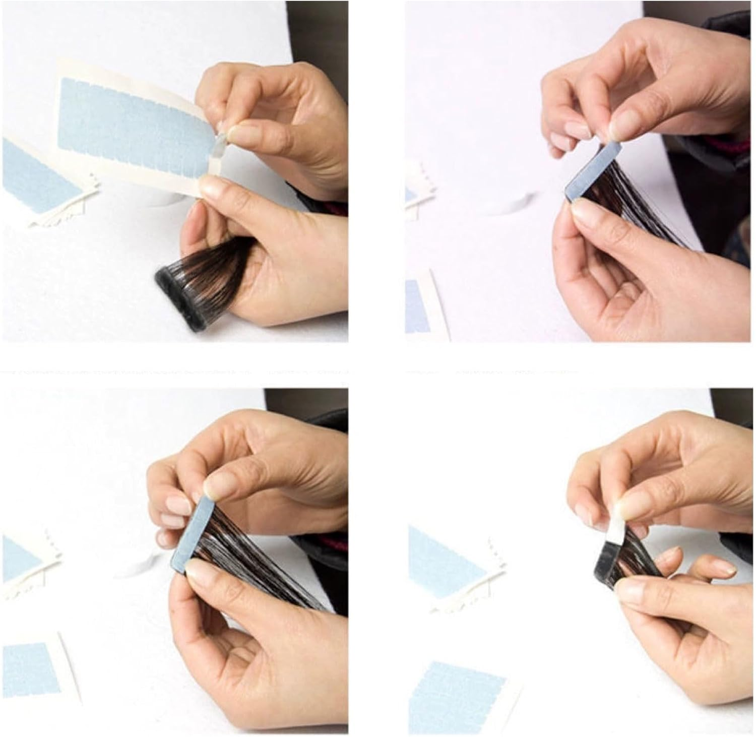 Xolixorium 120-PCS Double-Sided Extension Tabs - 4Cmx0.8Cm Adhesive Strips for Hair Weaves, Washable Bonding Tape with Low-Residue Formula