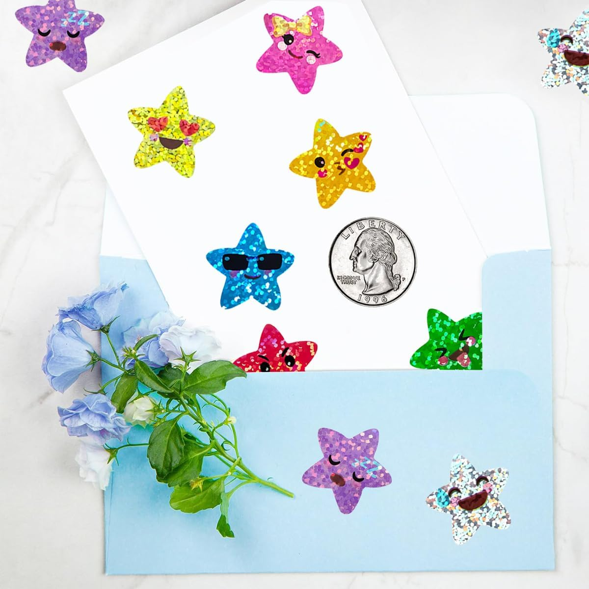 KALYRON 2000 Pcs Multicolor Star Stickers,Fun Reward Stickers for Teachers & Students,Vibrant, Durable & Easy Peel,Perfect for Classroom, Crafts, Charts & Gifts, 4 Rolls