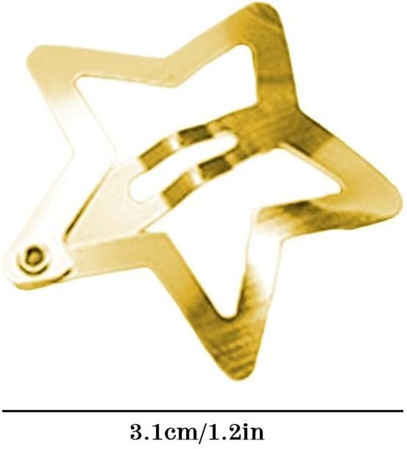 Pack of 20 Star Hair Clips, Mini Hair Clips, Silver & Gold, Star Hair Clip, Hair Accessories, Pentagram, Metal Snap Headpiece, for Girls and Madame image number 1