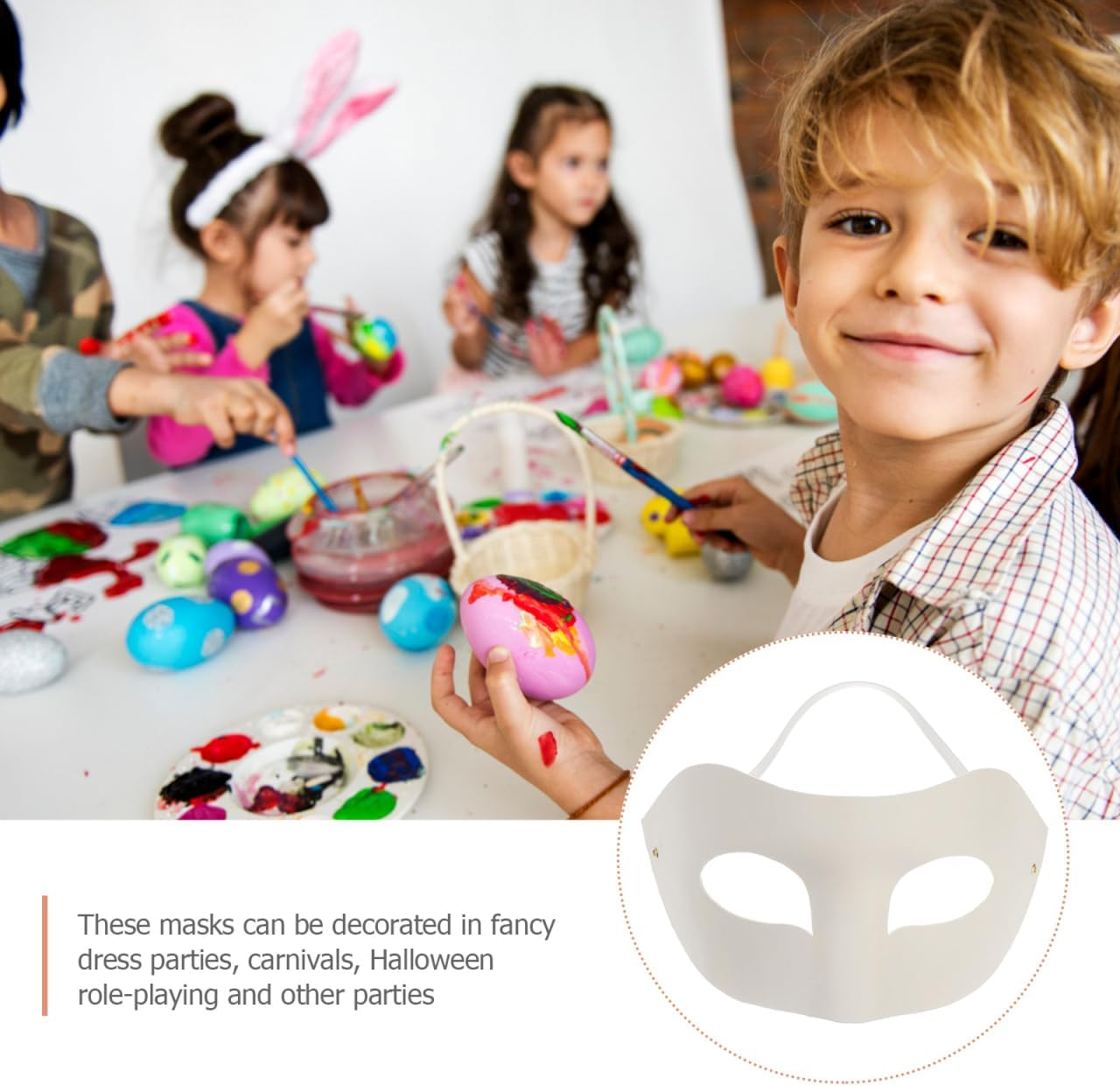 Alasum 30 Pcs DIY Pulp Mask DIY Crafts Bulk Kids Toys Prom Mask Blank Painting Masks Unpainted Masquerade Masks White Plastic Mask a Mask for Masquerade Party for Women Blank Mask Fox image number 3