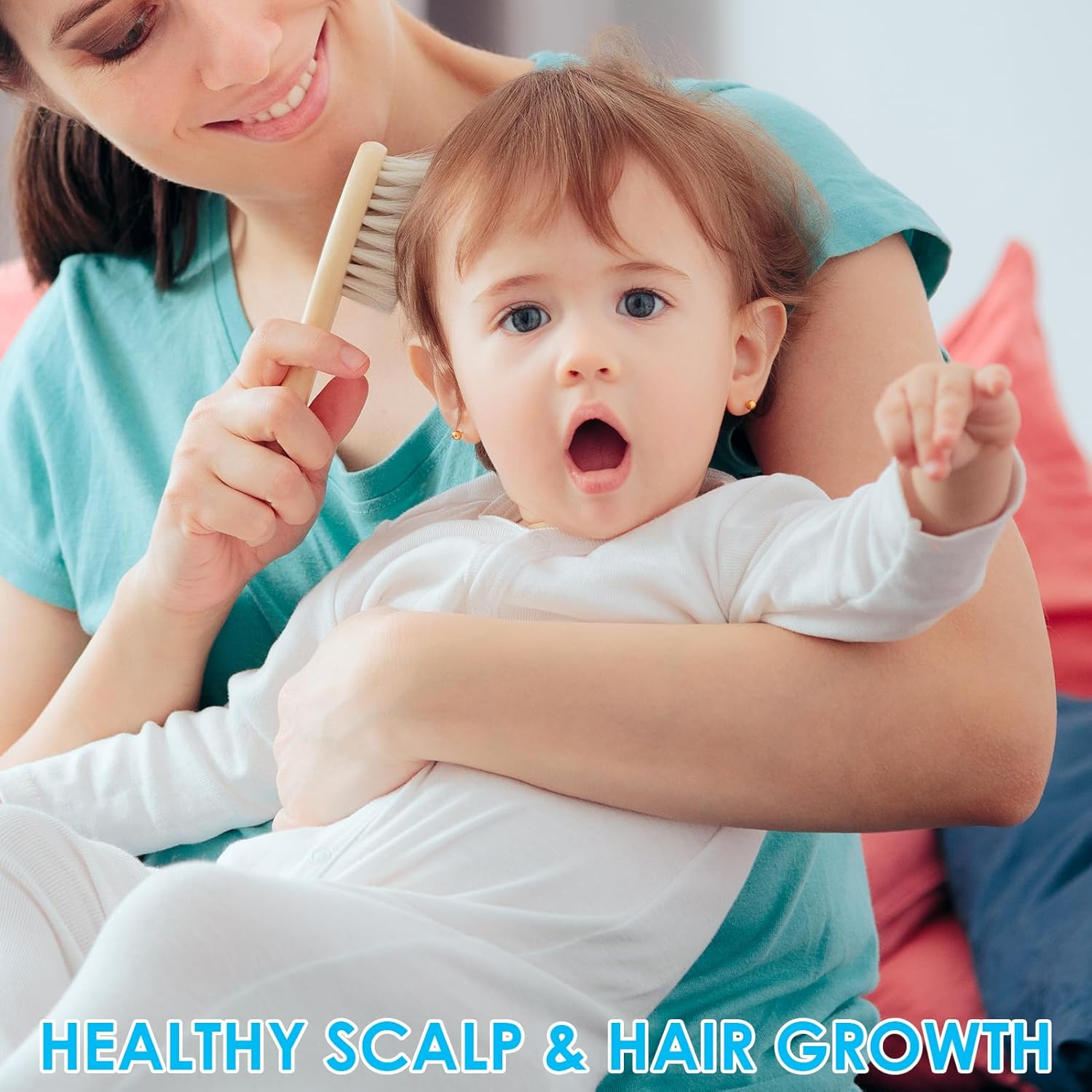 3 Pcs Baby Hair Brush with Ultra-Soft Goat Bristles Brush - Baby Cradle Cap Brush Set for Newborns & Toddlers, Natural Wooden Handle for Delicate Scalps, Perfect for Daily Care & Bath Time image number 2