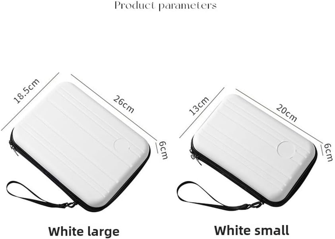 Jikfete Hard Shell Portable Cosmetic Toiletry Bag, Large Capacity Light Waterproof Beauty Makeup Travel Protective Storage Case Box, Large White, Fashion image number 4