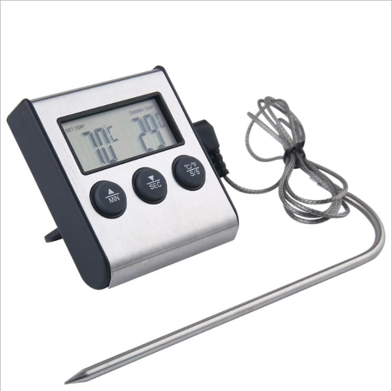 ZONADA Versatile Digital Cooking Thermometer with Probe,Timer and LCD Display image number 1