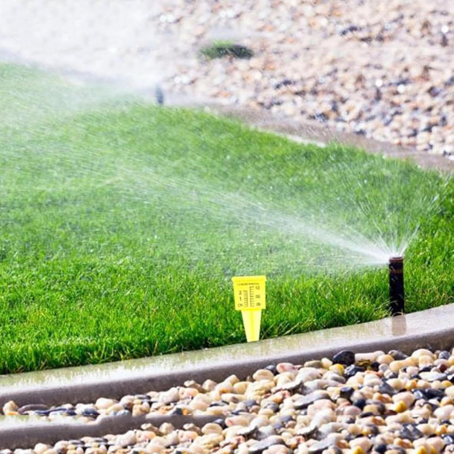 5 Pieces Sprinkler Water Gauge, Rain Gauge Translucent Yellow Water Meter, Wide Mouth Square Sprinkler Catch Cups, Outdoor Water Measuring Tool Durable Sprinkler Gauge Instrument for Garden image number 2