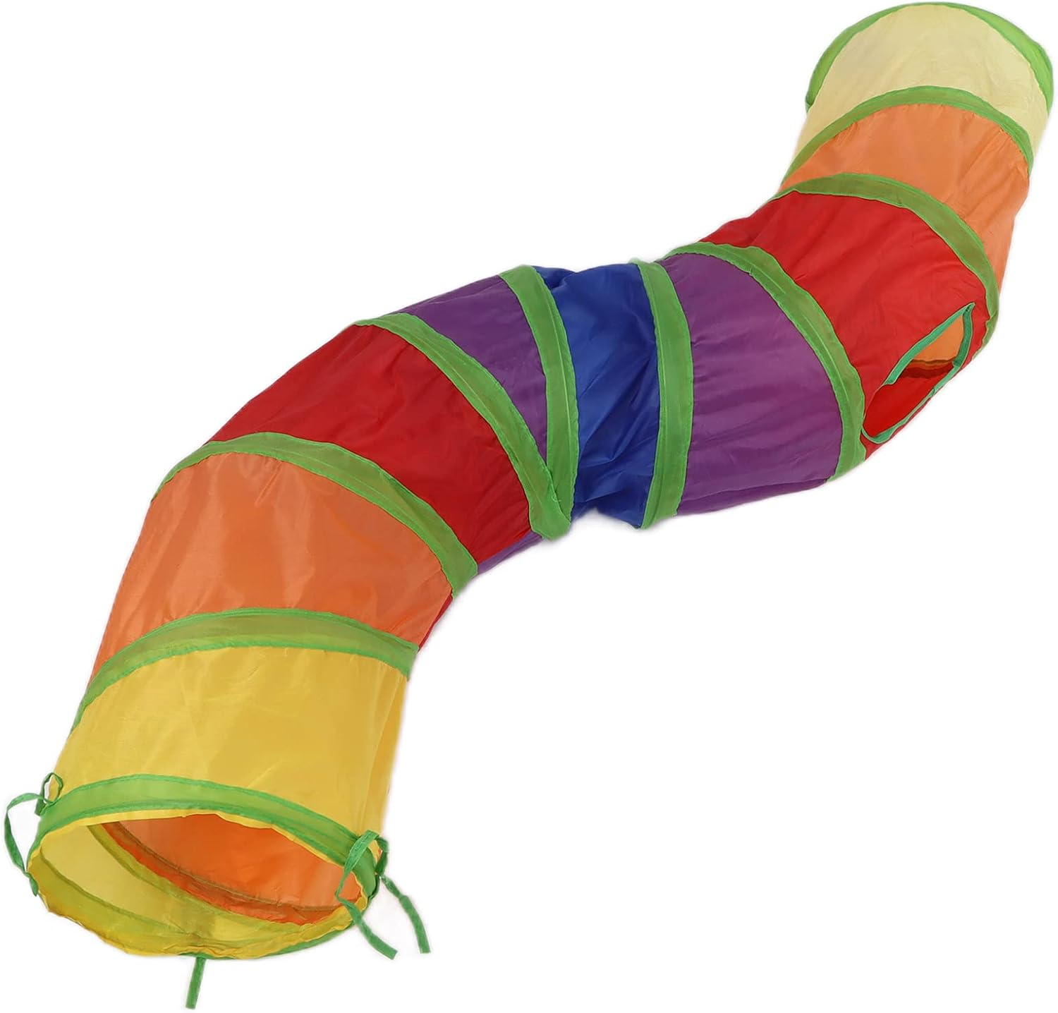 SOULONG Pet Play Tunnel Tube, Pet Tunnel Foldable Cat Dot Tent Collapsible Cat Toy Tube with Interactive Ball and 4 Doors for Kittens Rabbits and Other Small Animals image number 4