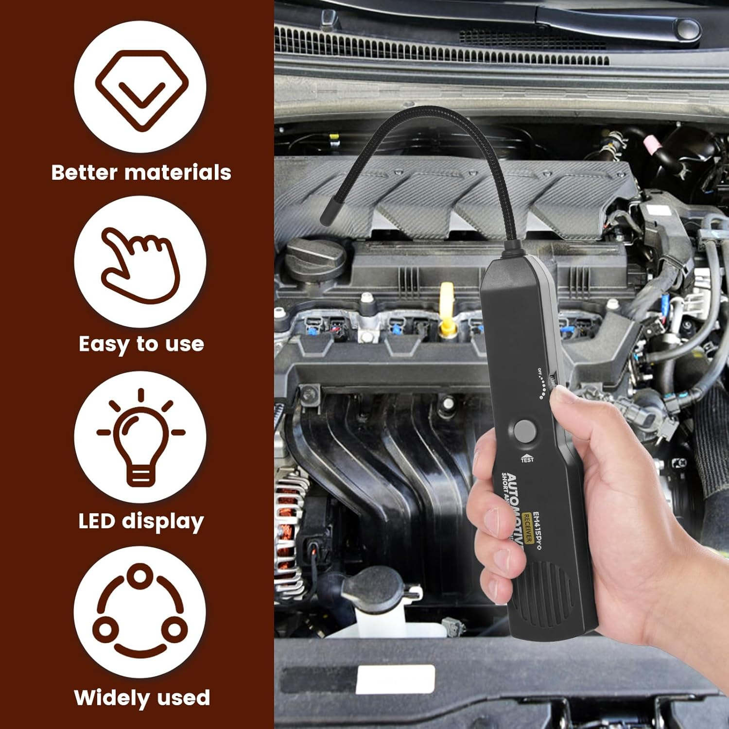 Electrical Short Open Finder for Em415Pro, Professional Wire Break Finder, Automotive Circuit Tester, Cable Fault Locator, DC 6-42V Adjustable Circuit Breaker Finder Tool for Cars Trucks image number 6