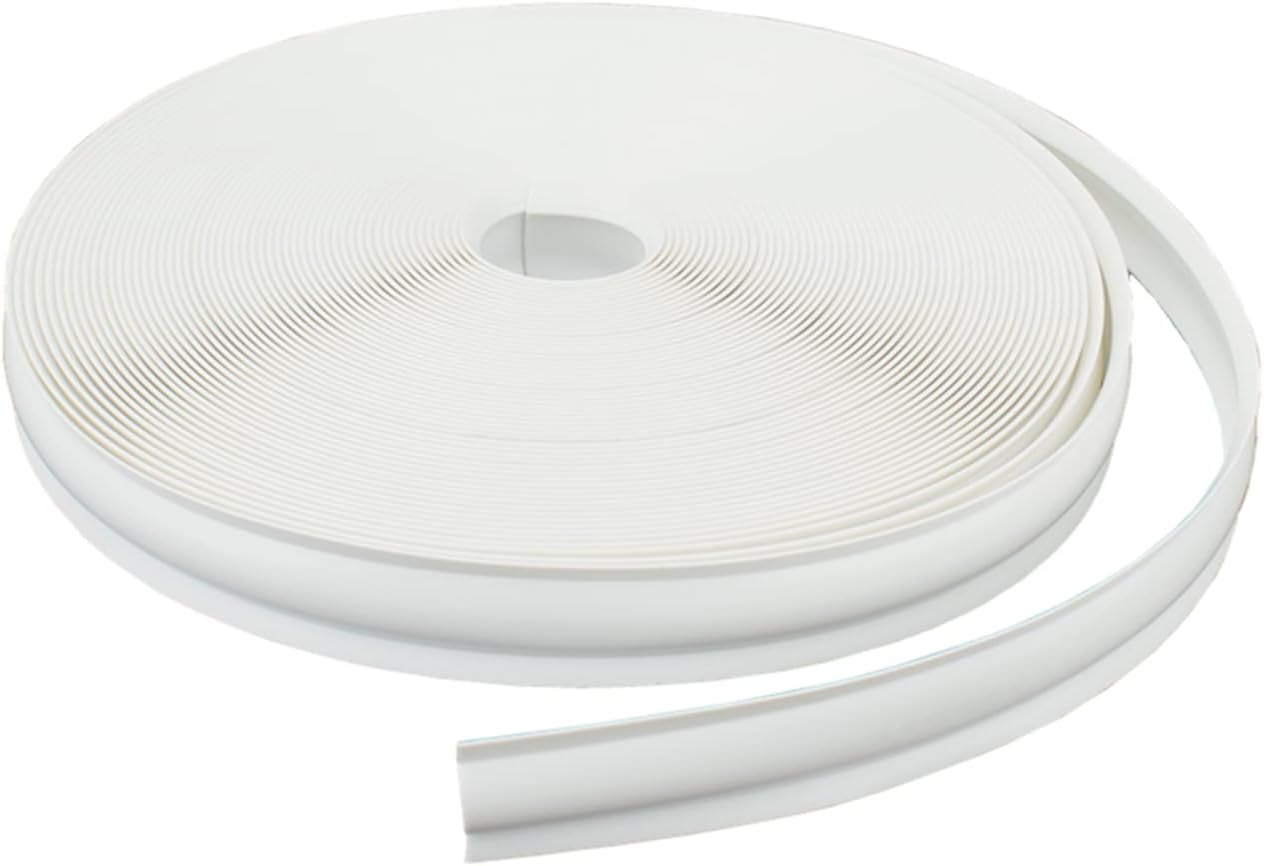 1 Inch RV Vinyl Trim Molding Insert White for RV Camper Travel Trailer Screw Cover Gutter Corner Channel outside Seam Roof Edge Track Heavy Duty Trim(100 Ft) image number 1