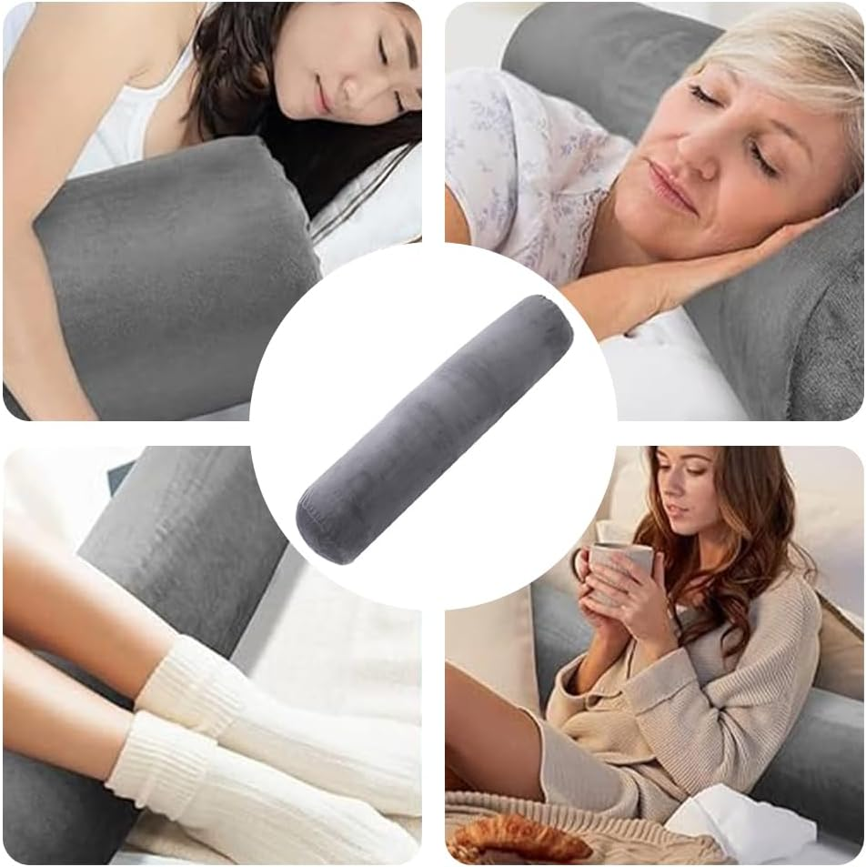 Long round Body Pillow for Adults, Memory Foam Bolster Pillow with Removable Velvet Cover, Roll Pillow for Back, Neck, Leg, Cervical Relief for Hugging Sleeping, 47&rdquo; X 7.87&rdquo; image number 6