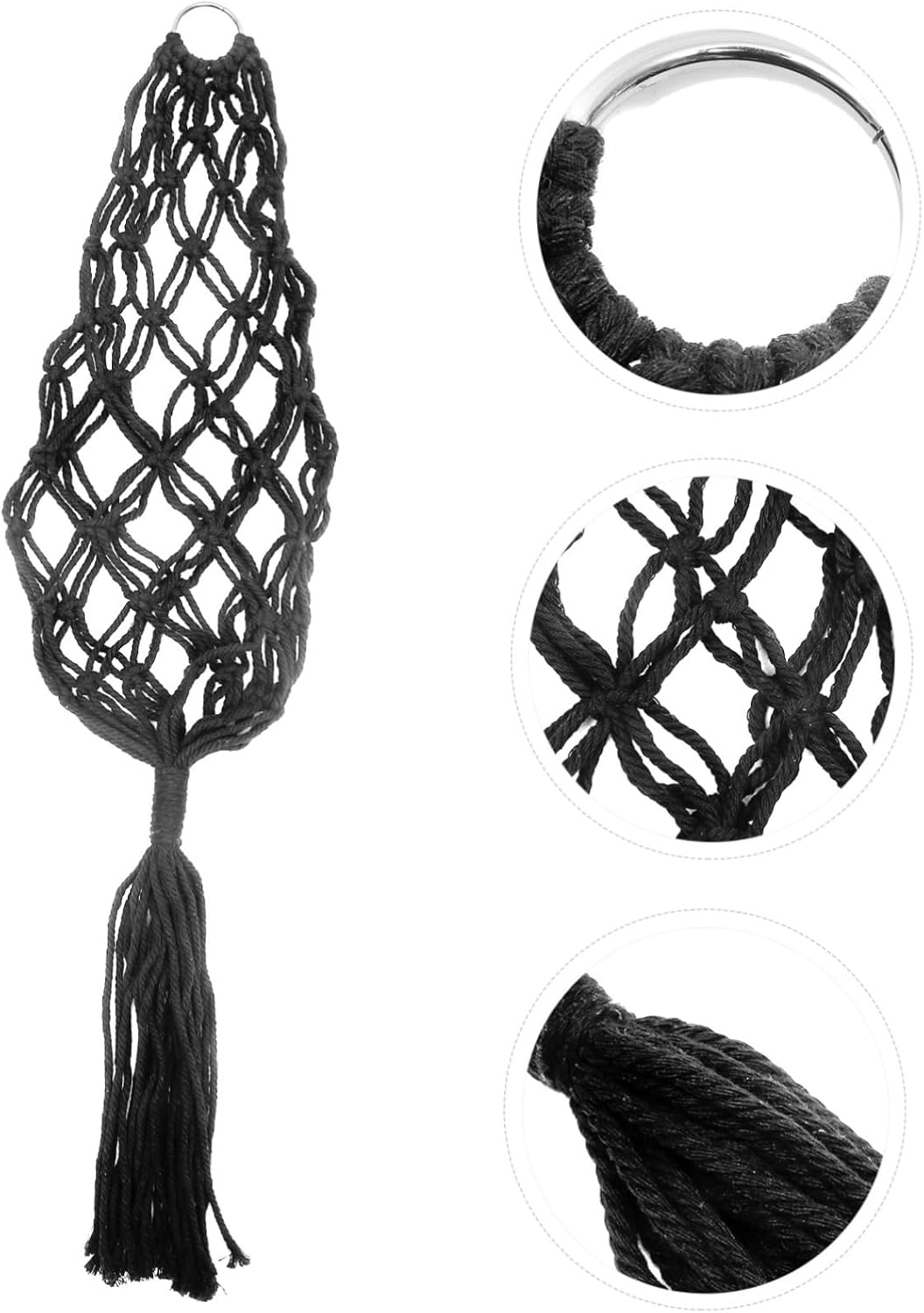 OKUMEYR Hanging Kitchen Fruit Basket and Vegetable Holder, Black Mesh Storage Net, Sturdy Kitchen Organizer for Fruits, Onions, and Vegetables, Space-Saving Hanging Basket for Home image number 1