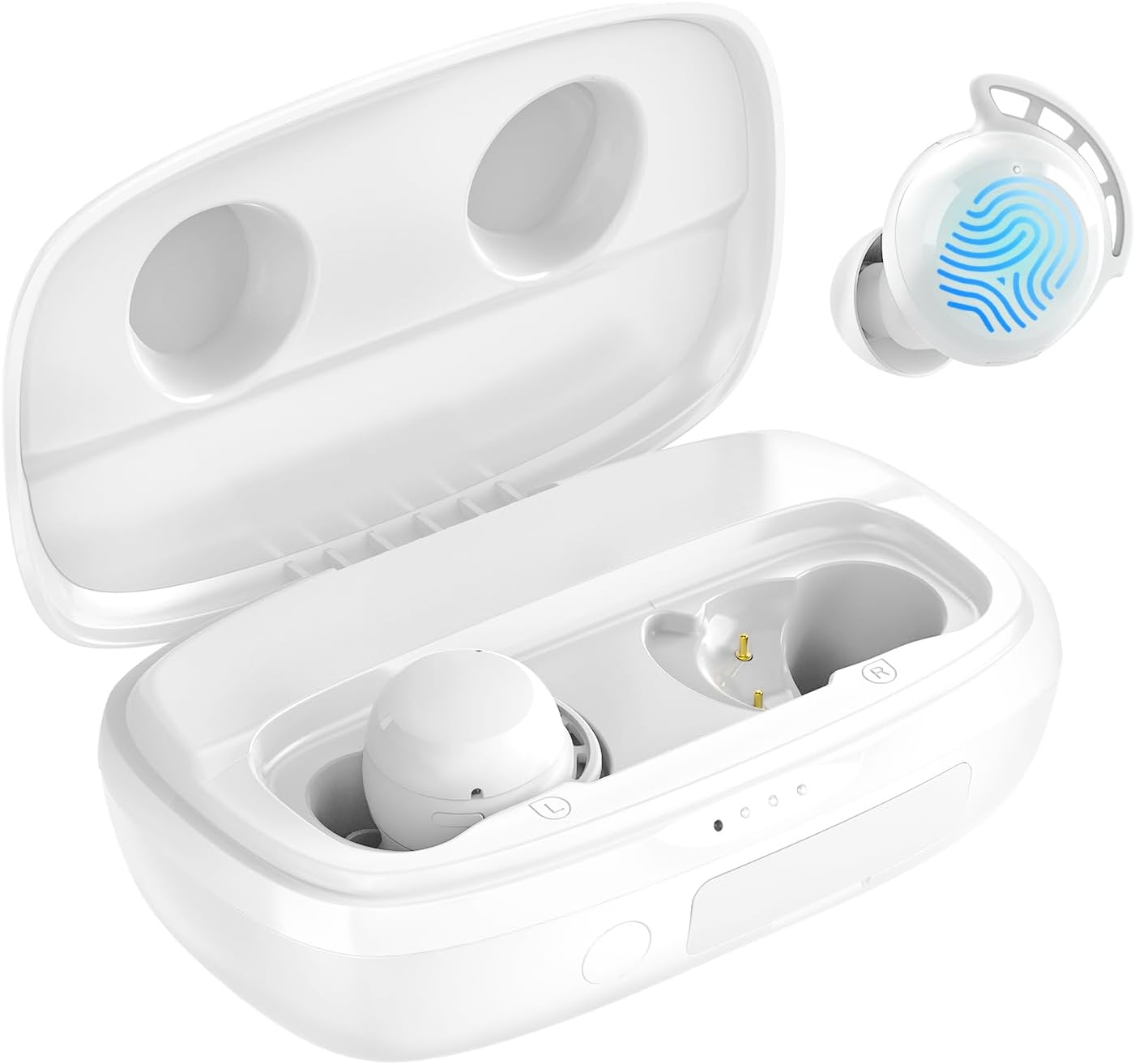 Wireless Earbuds, Tribit True Wireless Earbuds Hifi Stereo 36H Playtime Wireless Headphones with Microphone IPX8 Waterproof Wireless Earphones for Sport (White)
