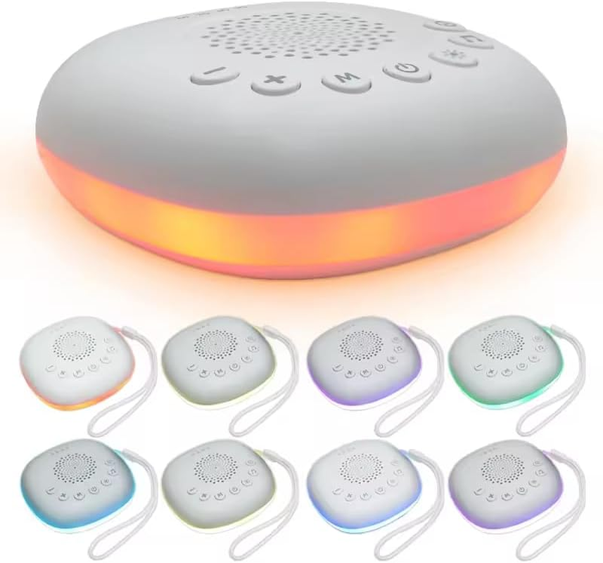 White Noise Machine, Portable Sound Machine for Baby Adult Sleeping, 20 Soothing Sounds White Noise Shush,8 Types of Lighting Night Lights, 30-60-90Min Timer, Bluetooth Connection image number 6
