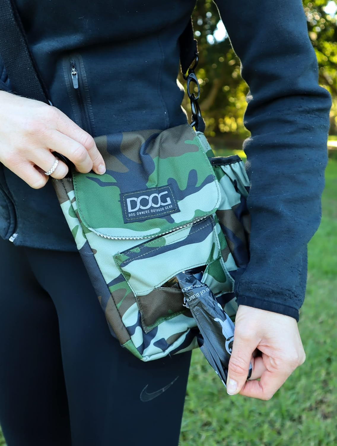 Large Shoulder Bag with Waterproof Lining, Waterbottle/Tennis Ball Holder, and Waste Bag Holder (CAMO)(SB07)