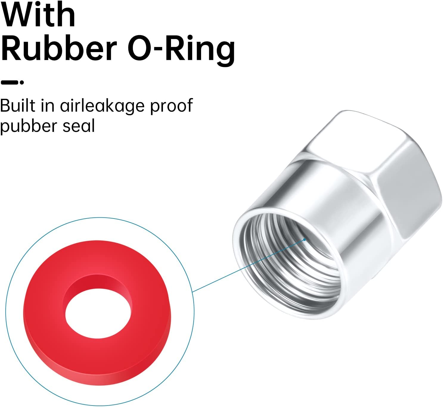 Tire Valve Stem Cap,Wheel Caps Compatible with Mazda CX-5 CX-7 CX-8 M6 MX5 RX7 RX8 A8 CX9 MX6 Series All Models, Metal Air Valve Cover Car Accessories,Not Made by Mazda,4 Pcs(Silver) image number 1