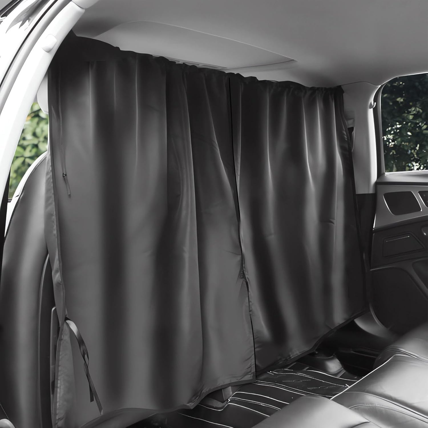 Car Divide Privacy Curtains,Car Seat Partition Curtain,Car Window Shades Light Blocking Sunshades,Universal Removable Window Curtains Protection for Travel Camping Nap Sleeping and Privacy Protection image number 3