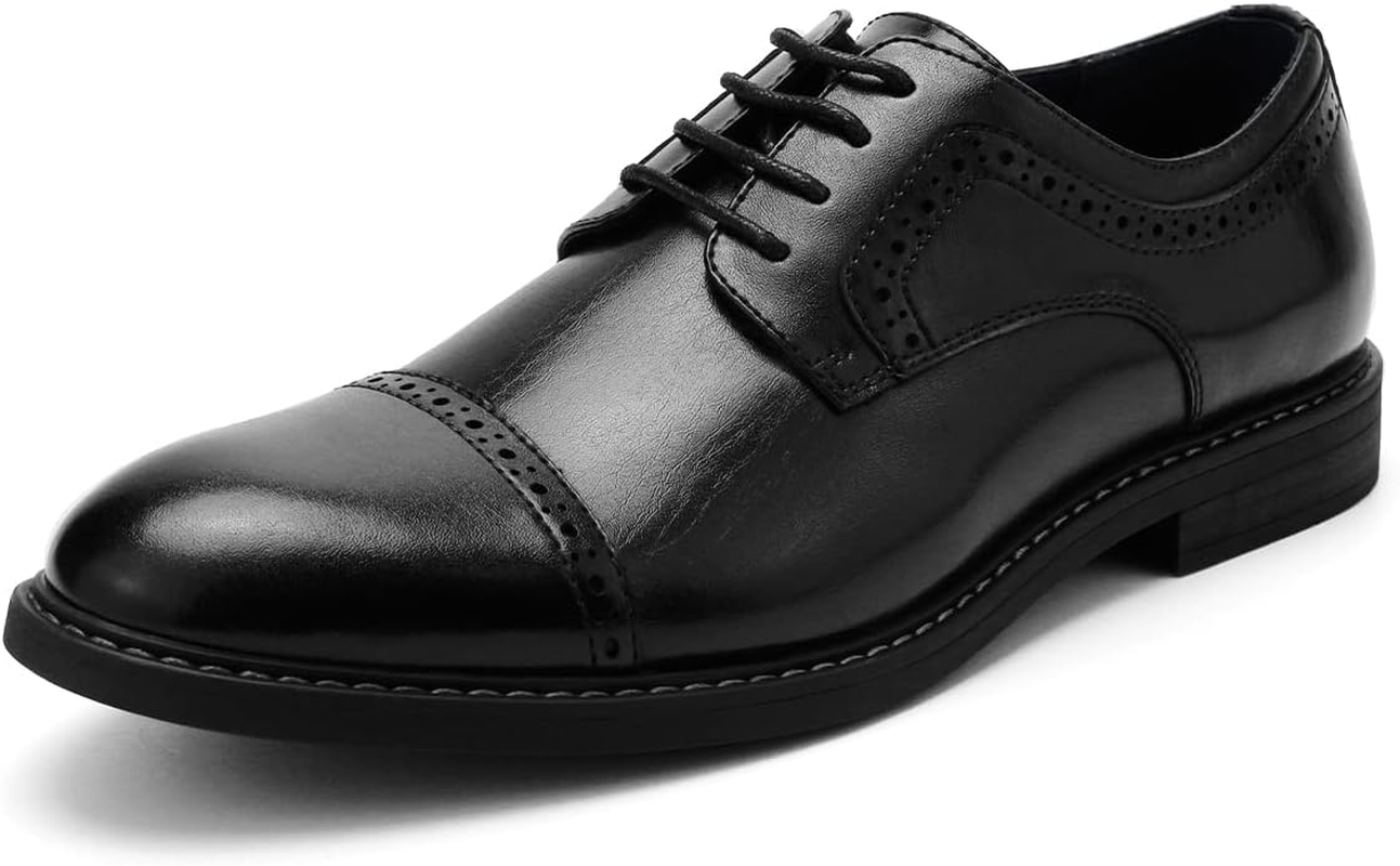 Temeshu Men'S Oxfords Lace up Casual Dress Shoes Classic Formal Modern Business Shoes