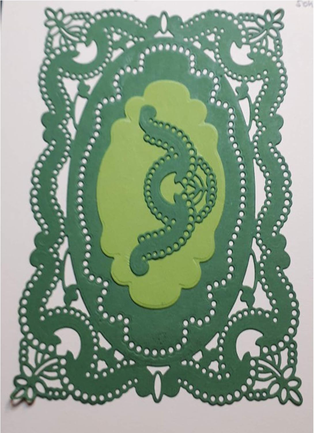 Lace Flower Frame Metal Die Cuts, Wedding Lace Edge Hole Rectangular Frame Cutting Dies Cut Stencils for DIY Scrapbooking Album Decorative Embossing Paper Dies Card Making image number 1