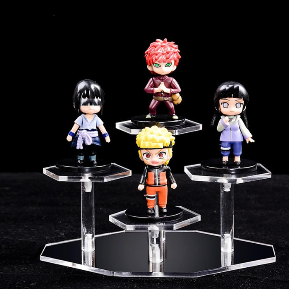 DACUAN Display Stand, 4 Tiers Collectibles Riser for Figures, Transparent Acrylic Shelf for Cupcake, Donuts, Anime Figures image number 3