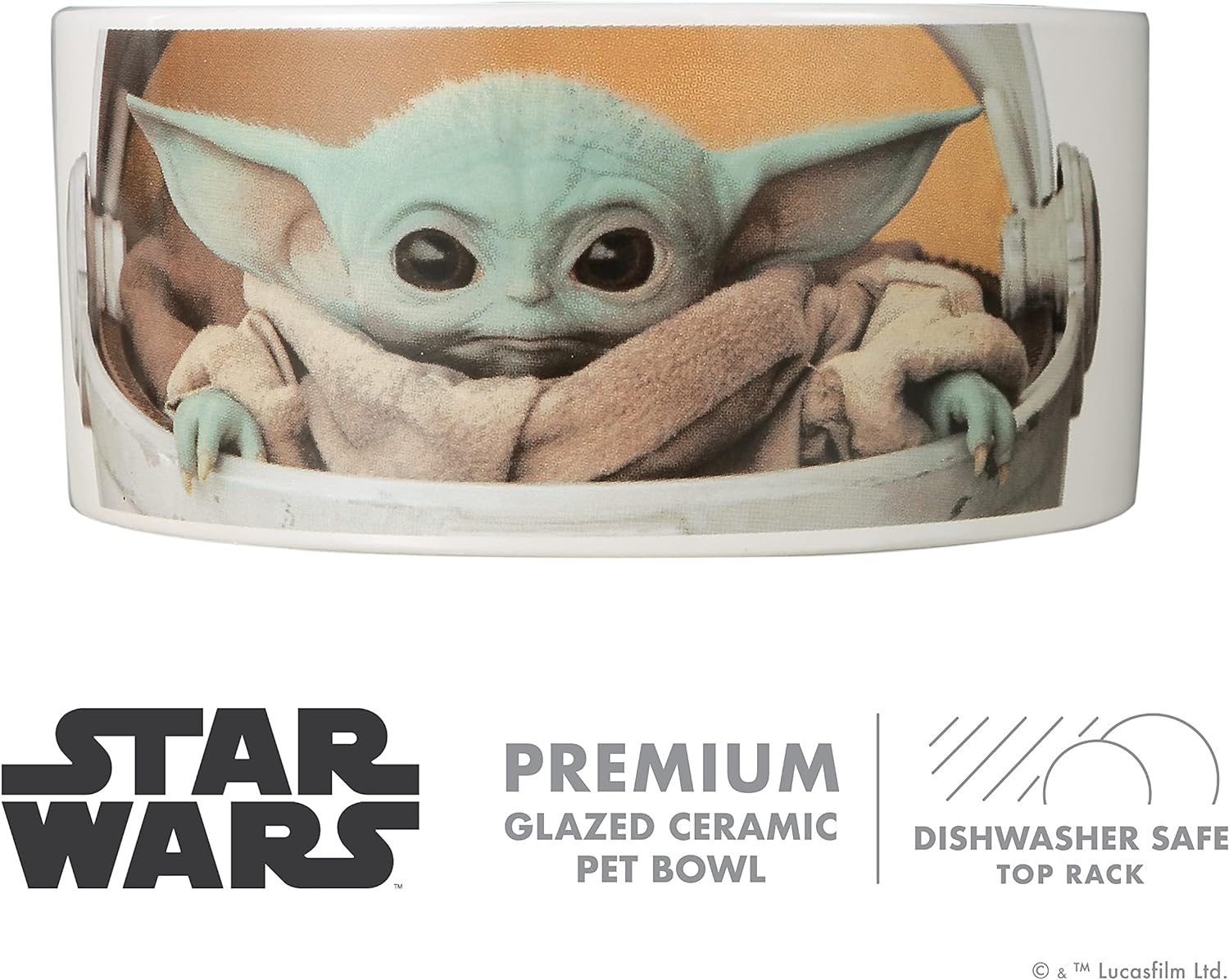 Star Wars the Mandalorian the Child Ceramic Dog Bowl, 3.5 Cups | Meal Time Baby Yoda the Child in a Cradle Dog Food Bowl | Dog Water Bowl for Dry Food or Wet Food for All Dogs image number 6