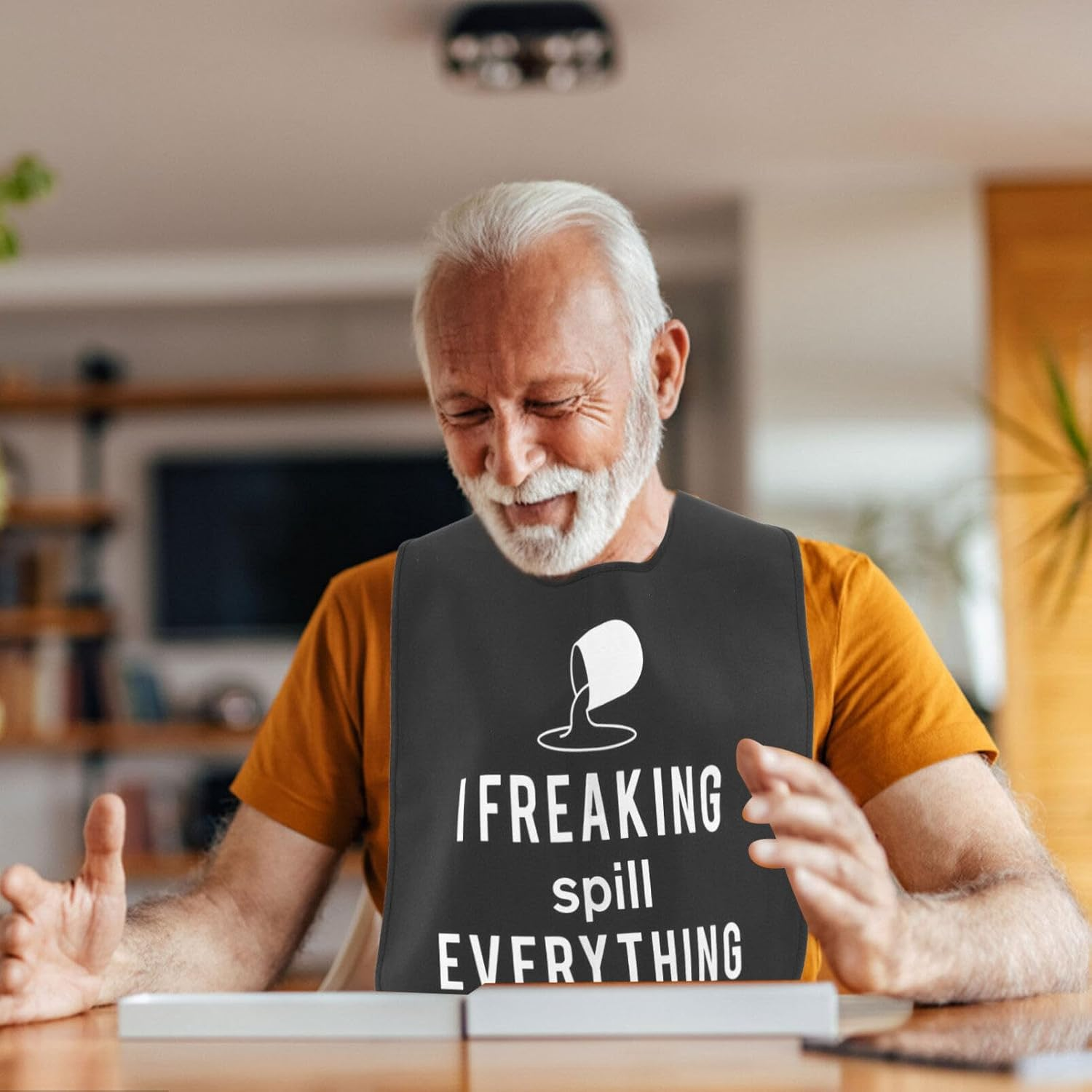 Iplusmile Adult Bibs - Waterproof and Reusable Clothing Protectors for Elderly, Seniors and Disabled image number 5