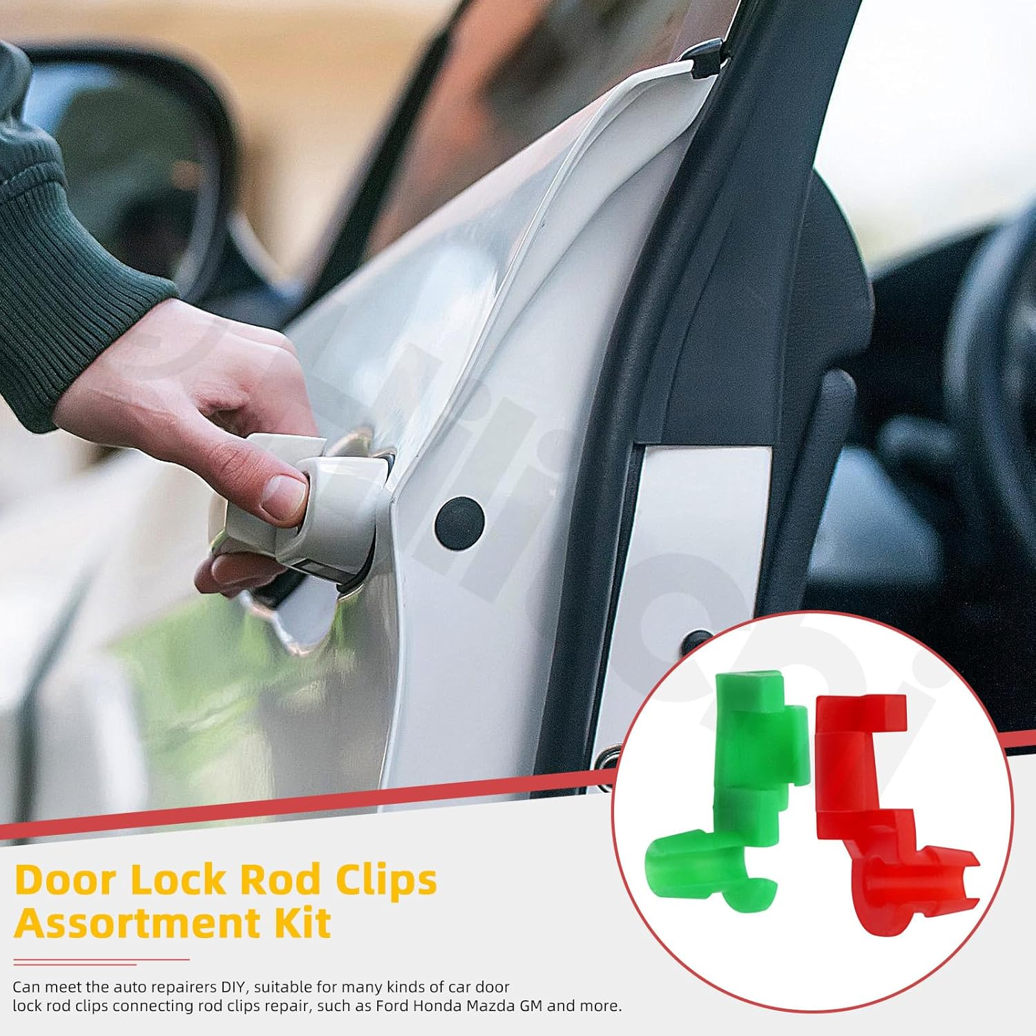 Hilitchi 120-Piece Door Lock Rod End Clip Kit, Handle Lock Rod Cover & Hood Latch Push Fastener Set for Left/Right Handles and Tailgate Lever, Compatible with Most Vehicle Models image number 5