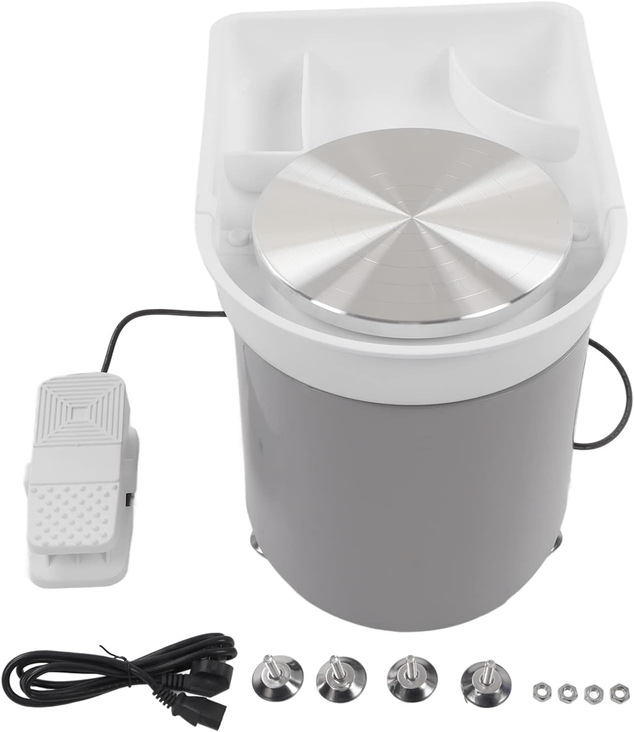Pottery Wheel Machine, Pottery Machine Grey 350W Removable Tray Leakage Protection Stepless Speed Change with Foot Pedal for DIY (AU Plug 220V) image number 4