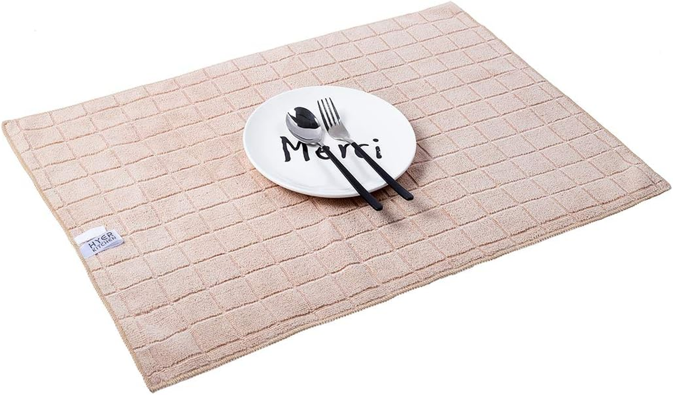 Microfiber Dish Towels - Soft, Super Absorbent and Lint Free Kitchen Towels - 8 Pack (Lattice Designed Camel Colors) - 26 X 18 Inch (Camel) image number 5