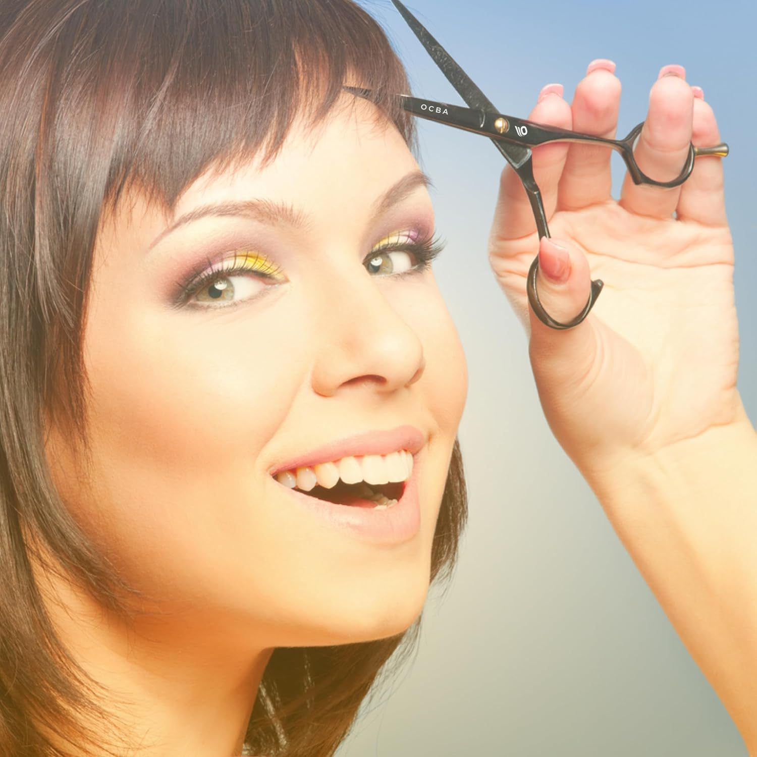 OCBA Friseurschere, Friseursalonschere Edelstahl Haarschere Professionelle Friseurschere, 6 Zoll Schere F&uuml;r Erwachsene (Japanisch Schwarze) image number 1