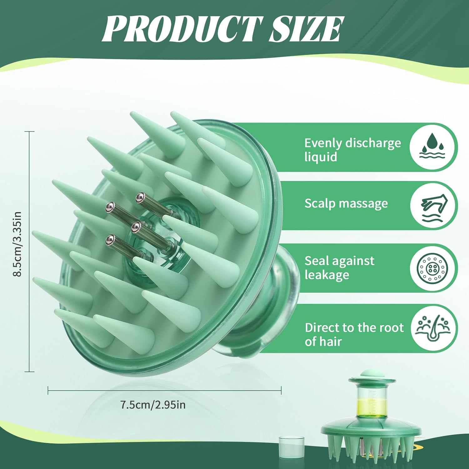 BEAUTLOHAS. Scalp Massager Applicator Comb Silicone Hair Oil & Serum Brush for Even Distribution &ndash; No Mess, Easy-To-Use Scalp Treatment Tool for All Hair Types image number 4