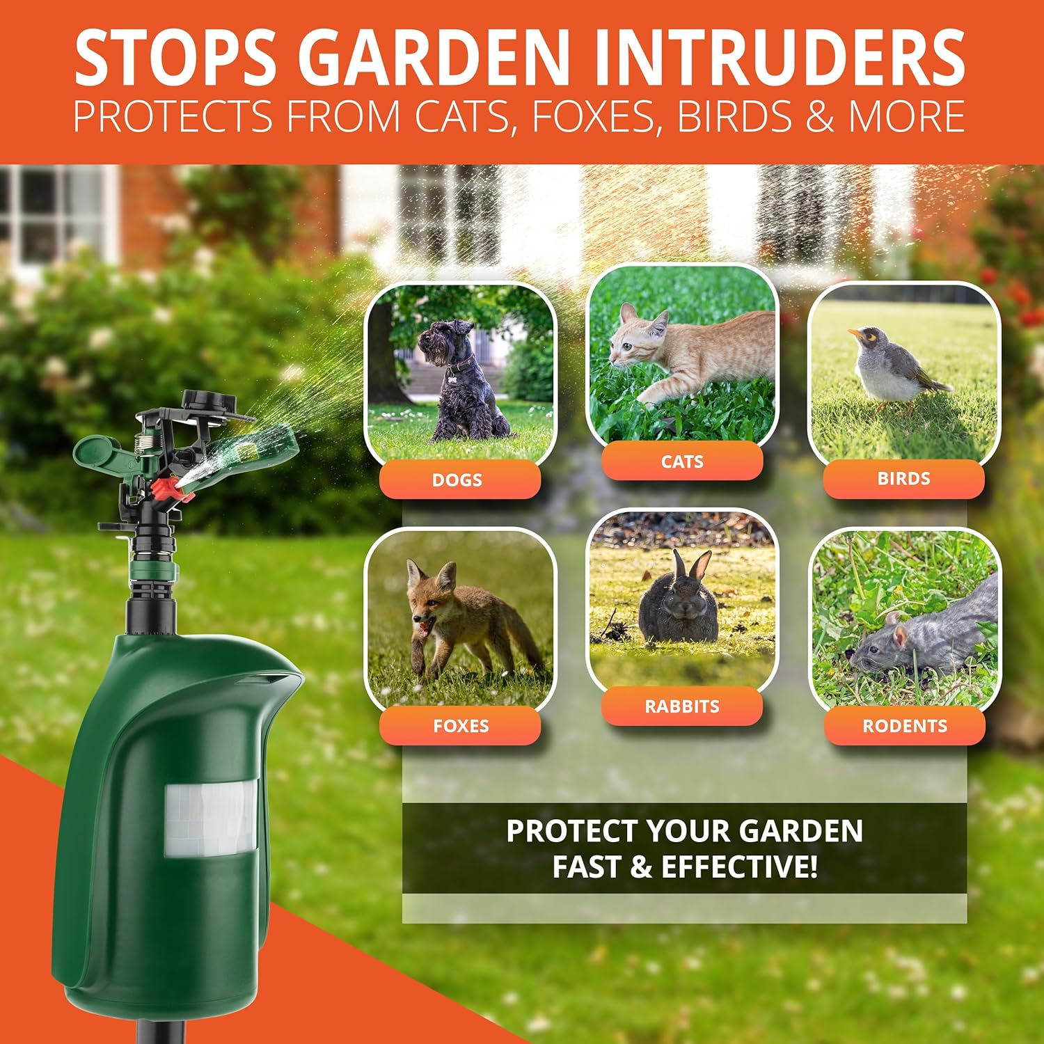 Ratkil Animal Repeller with Water Spray &ndash; Motion Activated Sprinkler for Garden Perfect as a Cat Repeller, Pigeon Deterrent, Fox Repellent & Bird Scarer &ndash; Chemical Free Pest Control for Gardens image number 4