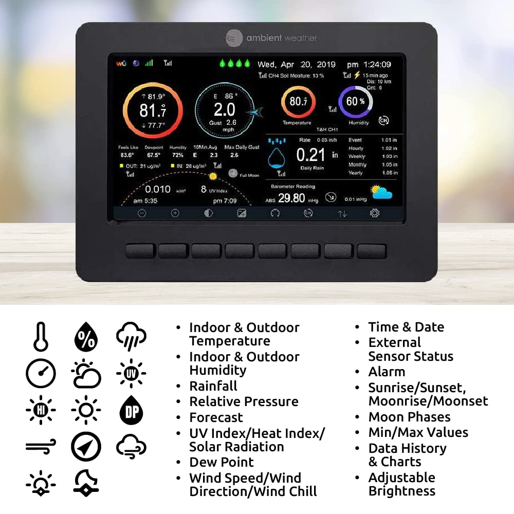 Ambient Weather WS-5000 Ultrasonic Smart Weather Station