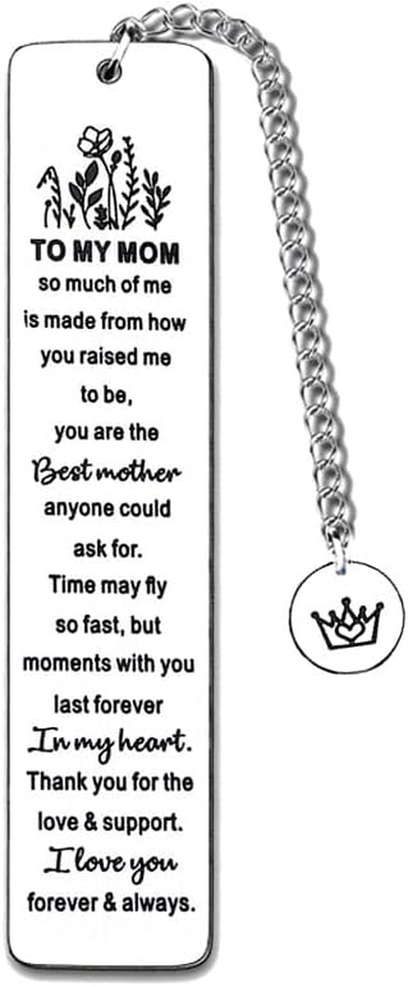 Mom Gift Bookmark from Daughter Son to My Mom Gifts so Much of Me Is Made from How You Book Marks for Mom Mother Christmas Birthday Gifts for Book Lover Mom Mama Reading Gifts image number 2