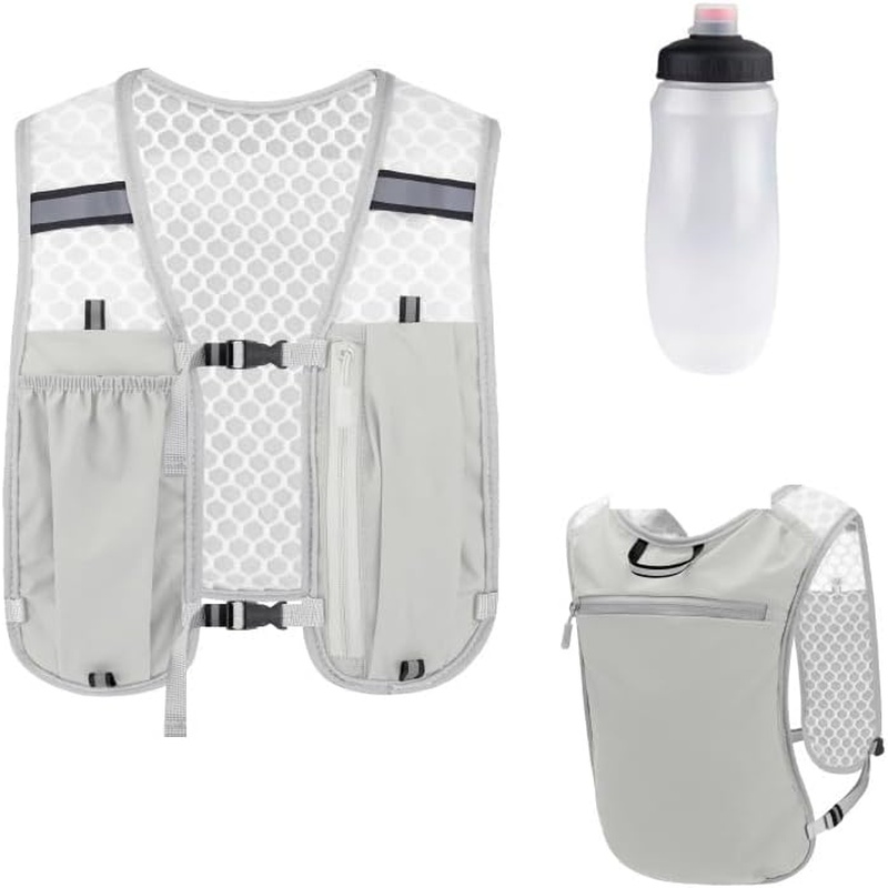 Running Hydration Vest with 500Ml Soft Flask, Waterproof Phone Pocket, Lightweight Hydration Pack, Adjustable No-Bounce Straps for Trail Running, Marathon, Cycling image number 5
